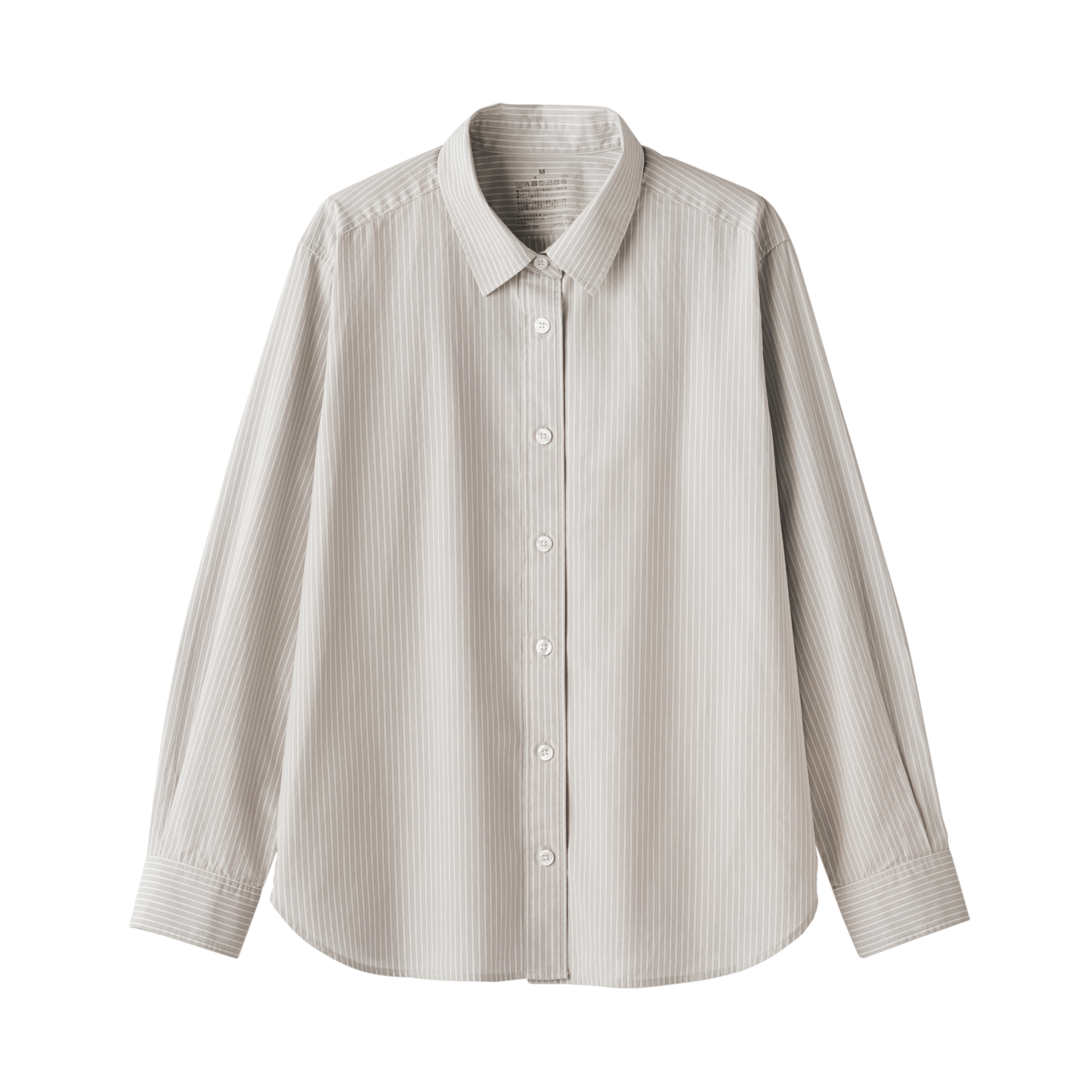 婦人　洗いざらし　ブロードレギュラーカラー長袖シャツ