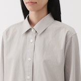 婦人　洗いざらし　ブロードレギュラーカラー長袖シャツ