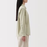 婦人　洗いざらし　ブロードレギュラーカラー長袖シャツ