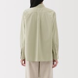 婦人　洗いざらし　ブロードレギュラーカラー長袖シャツ