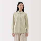 婦人　洗いざらし　ブロードレギュラーカラー長袖シャツ