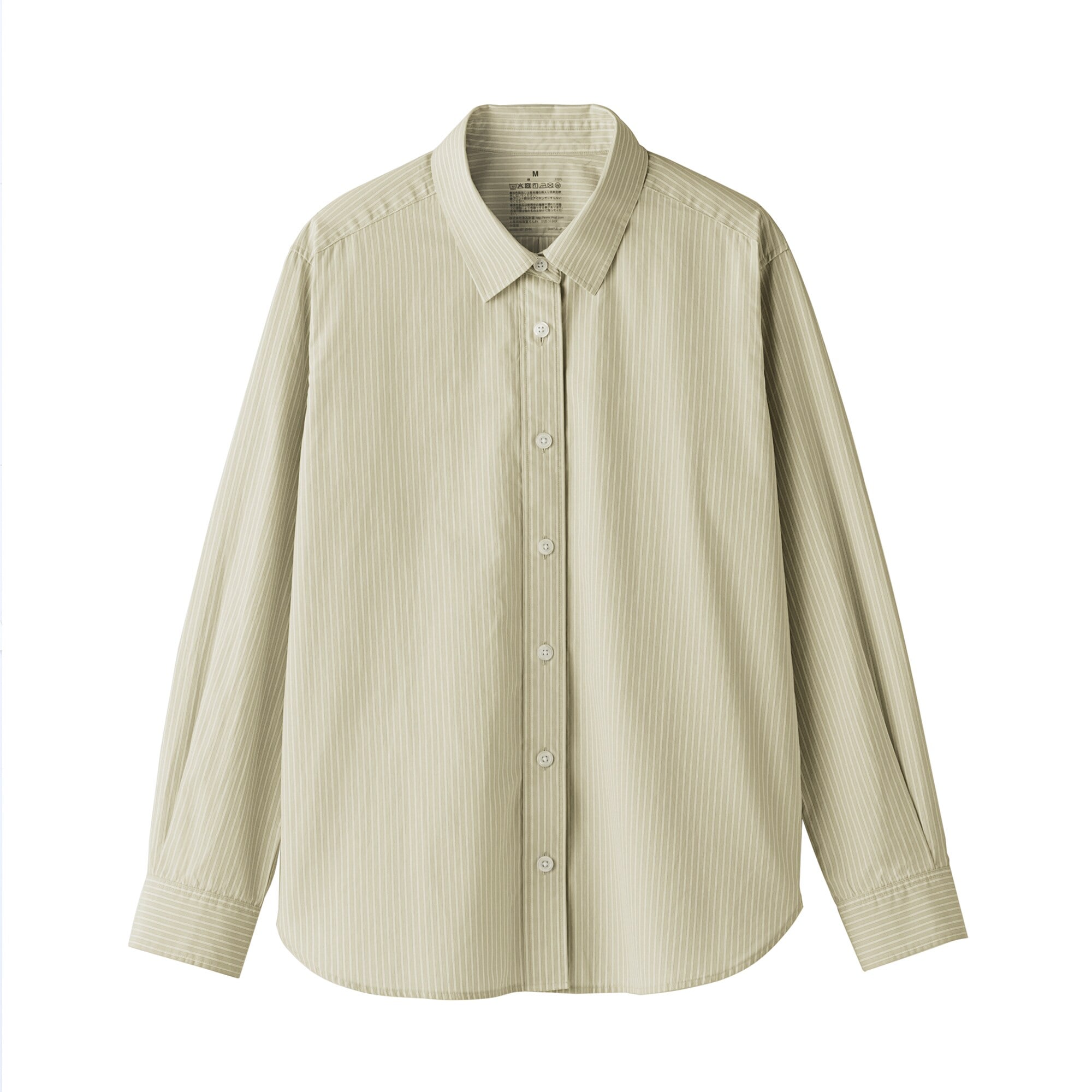 婦人　洗いざらし　ブロードレギュラーカラー長袖シャツ