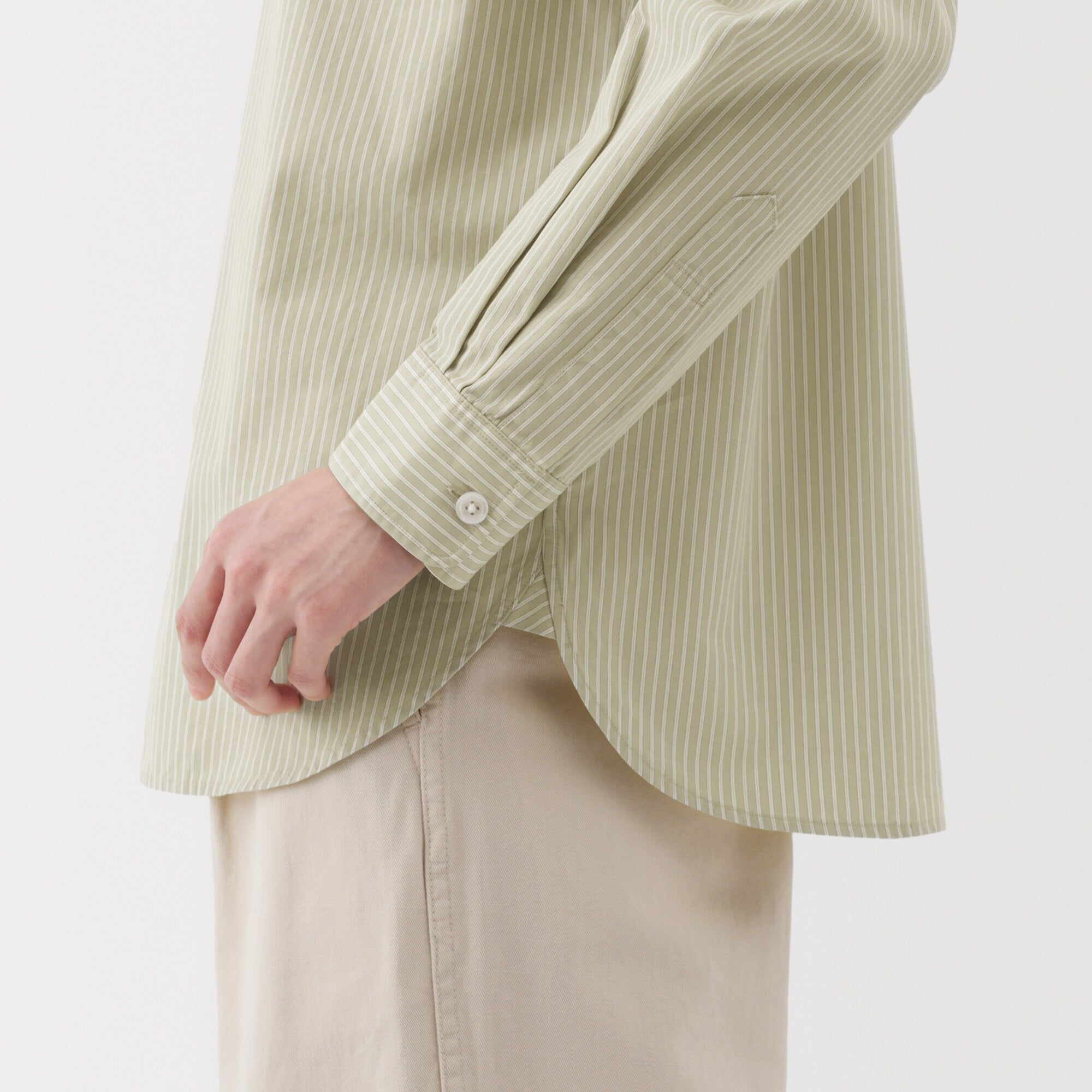 婦人　洗いざらし　ブロードレギュラーカラー長袖シャツ