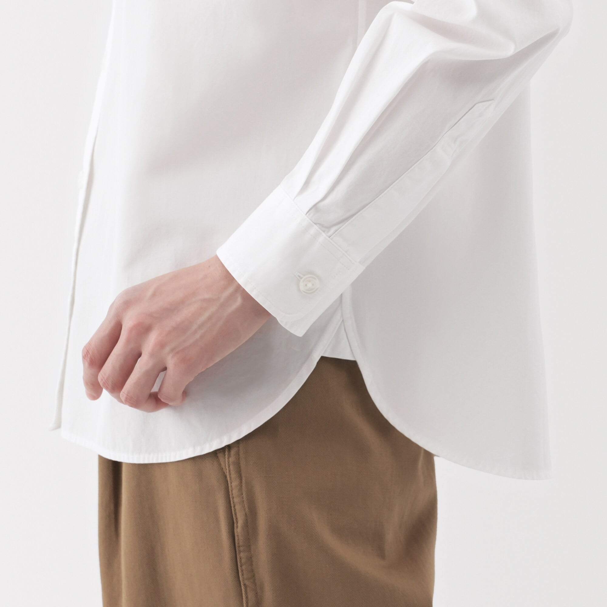 婦人　洗いざらし　ブロードレギュラーカラー長袖シャツ