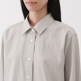 婦人　洗いざらし　ブロードレギュラーカラー長袖シャツ