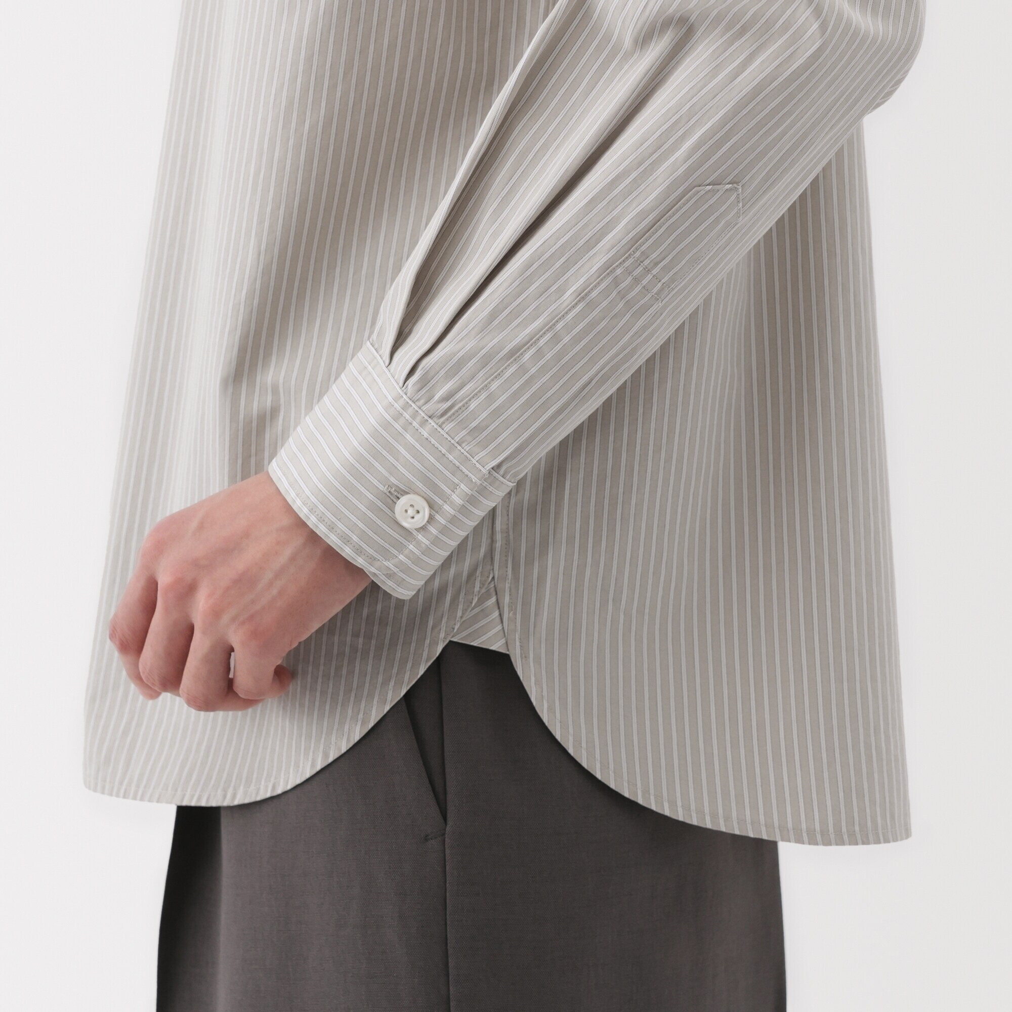 婦人　洗いざらし　ブロードレギュラーカラー長袖シャツ