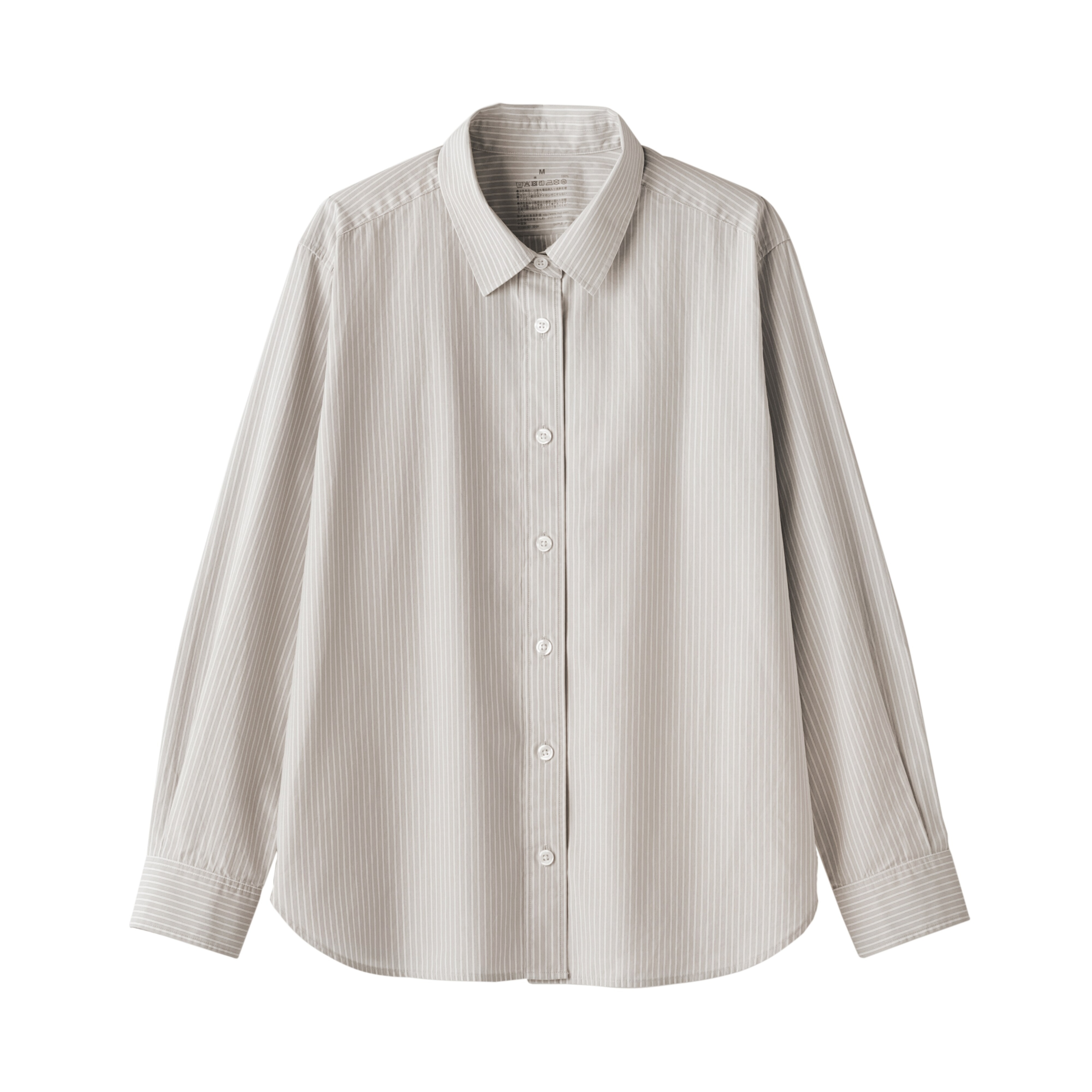 婦人　洗いざらし　ブロードレギュラーカラー長袖シャツ