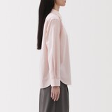 婦人　洗いざらし　ブロードレギュラーカラー長袖シャツ