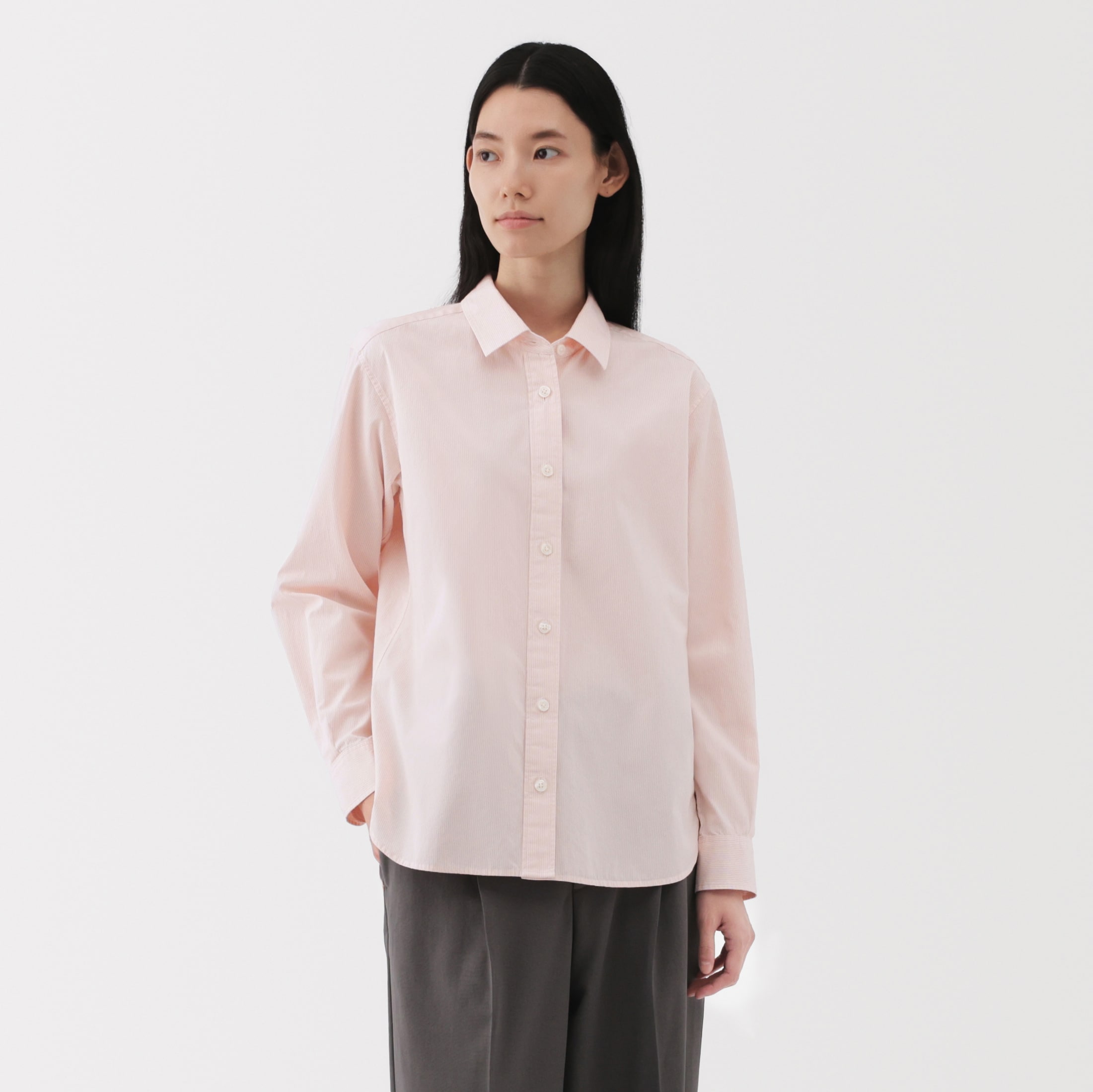 婦人 洗いざらし ブロードレギュラーカラー長袖シャツ | 無印良品