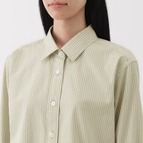 婦人　洗いざらし　ブロードレギュラーカラー長袖シャツ