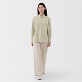 婦人　洗いざらし　ブロードレギュラーカラー長袖シャツ