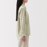 婦人　洗いざらし　ブロードレギュラーカラー長袖シャツ