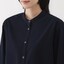 婦人　洗いざらし　ブロードスタンドカラーロングシャツ
