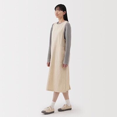 婦人　木の実から作ったカポック混　ジャンパースカート