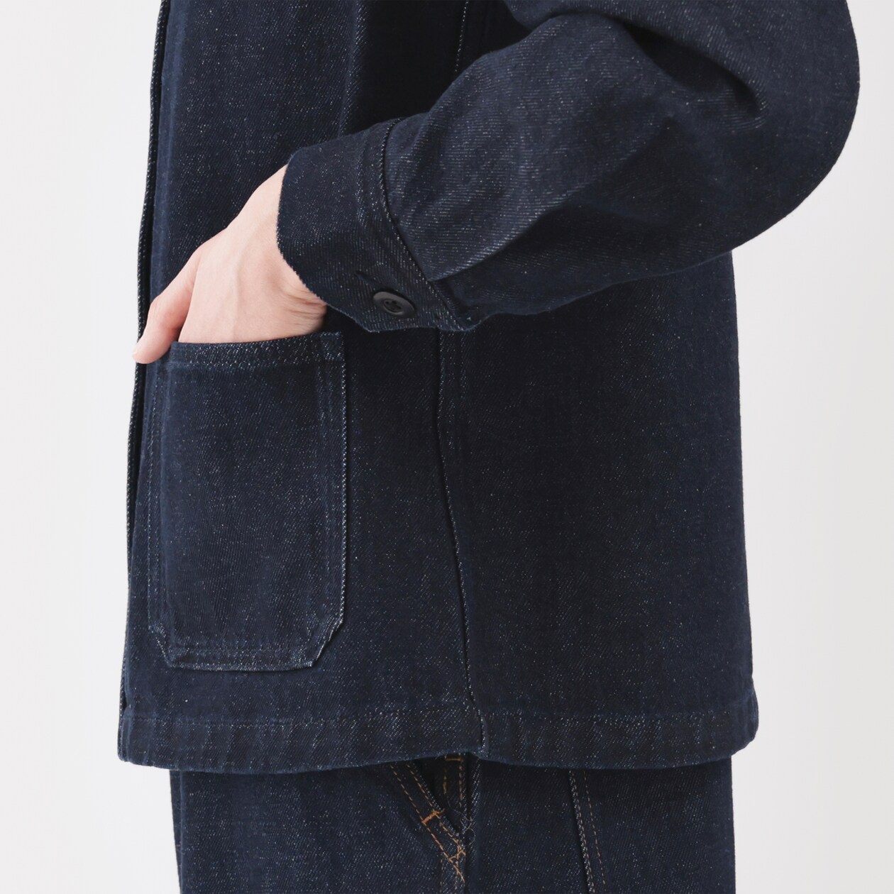 婦人　木の実から作ったカポック混　デニムジャケット