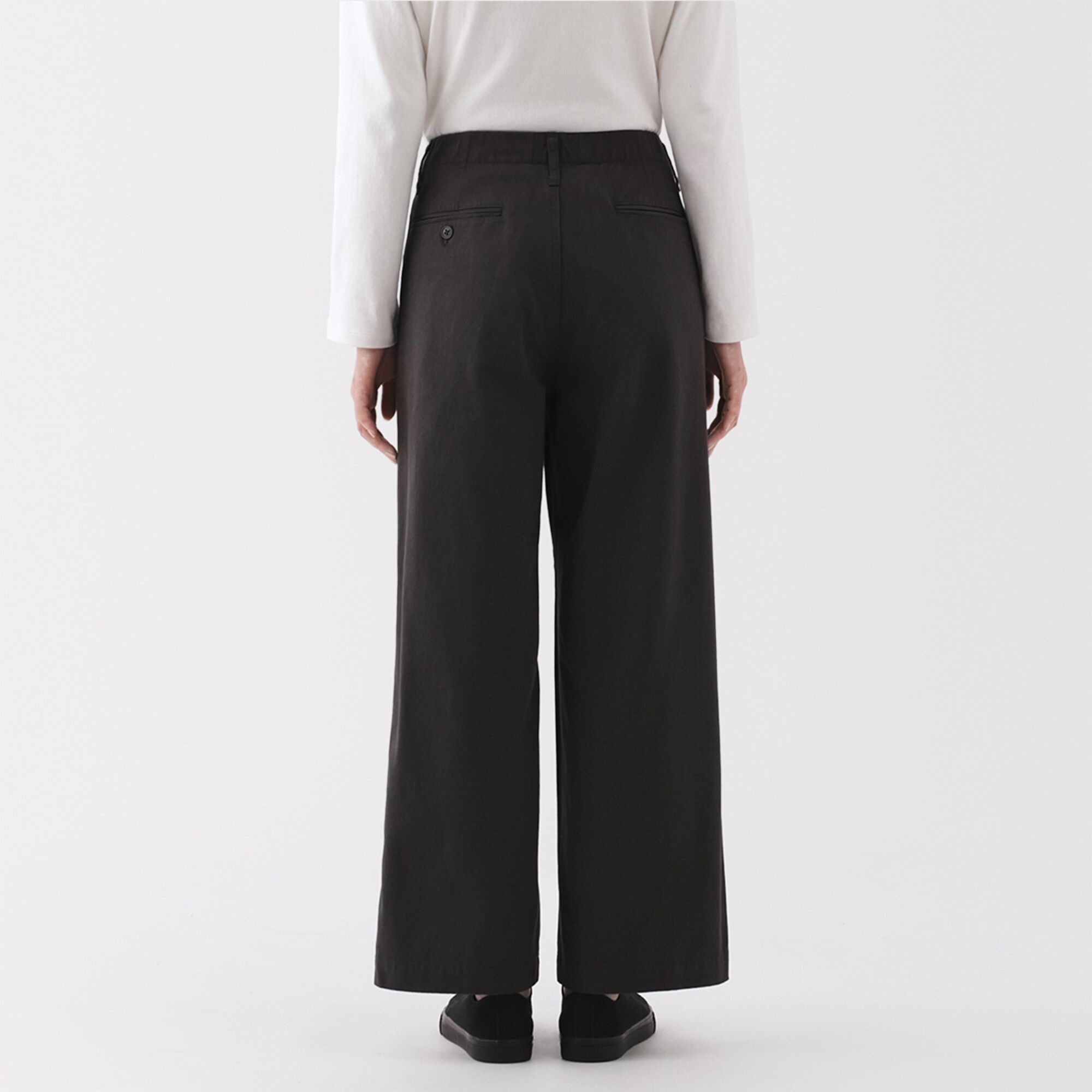 婦人　ムラ糸　チノタックワイドパンツ　股下短め（ＯＳ）