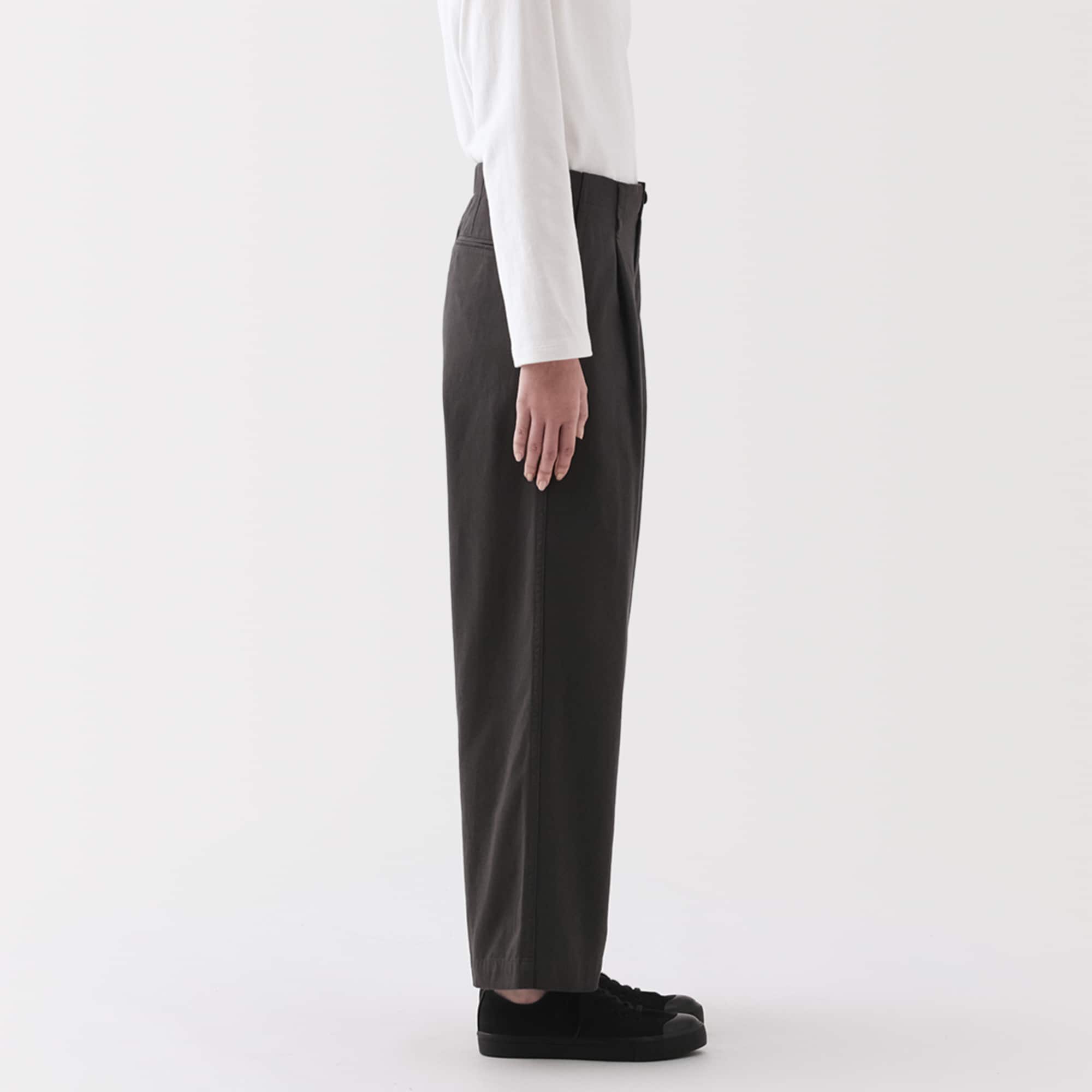 婦人　ムラ糸　チノタックワイドパンツ　股下短め（ＯＳ）