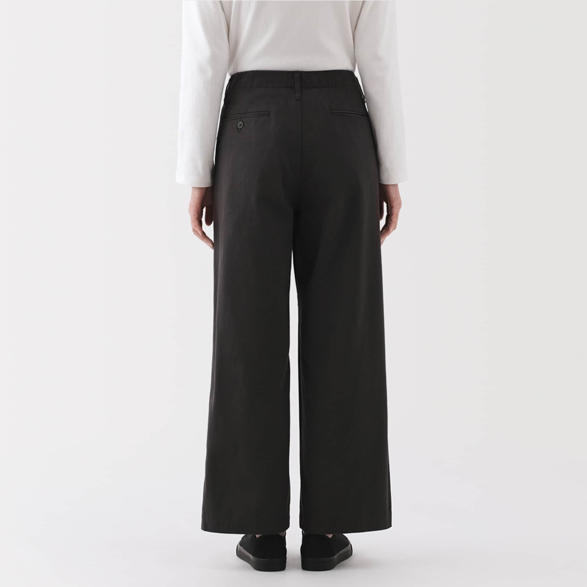 婦人　ムラ糸　チノタックワイドパンツ　股下短め（ＯＳ）