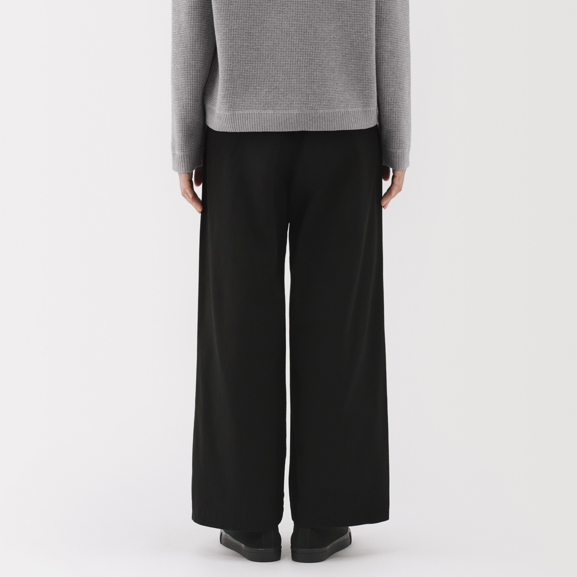 婦人　ムラ糸　チノタックワイドパンツ　股下短め（ＯＳ）