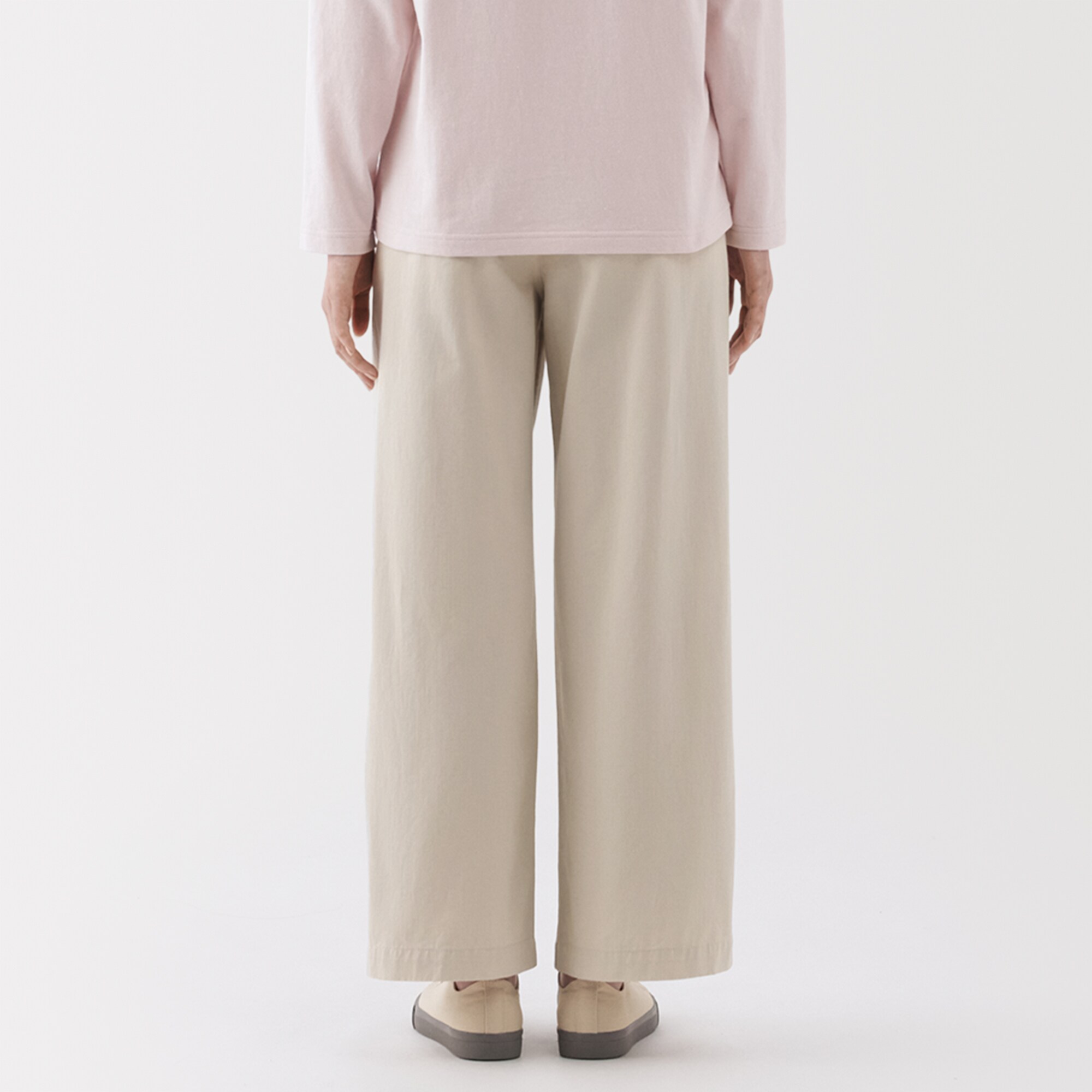 婦人　ムラ糸　チノタックワイドパンツ　股下短め（ＯＳ）