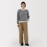 婦人　ムラ糸　チノタックワイドパンツ　股下短め（ＯＳ）