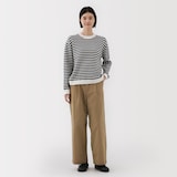 婦人　ムラ糸　チノタックワイドパンツ　股下短め（ＯＳ）