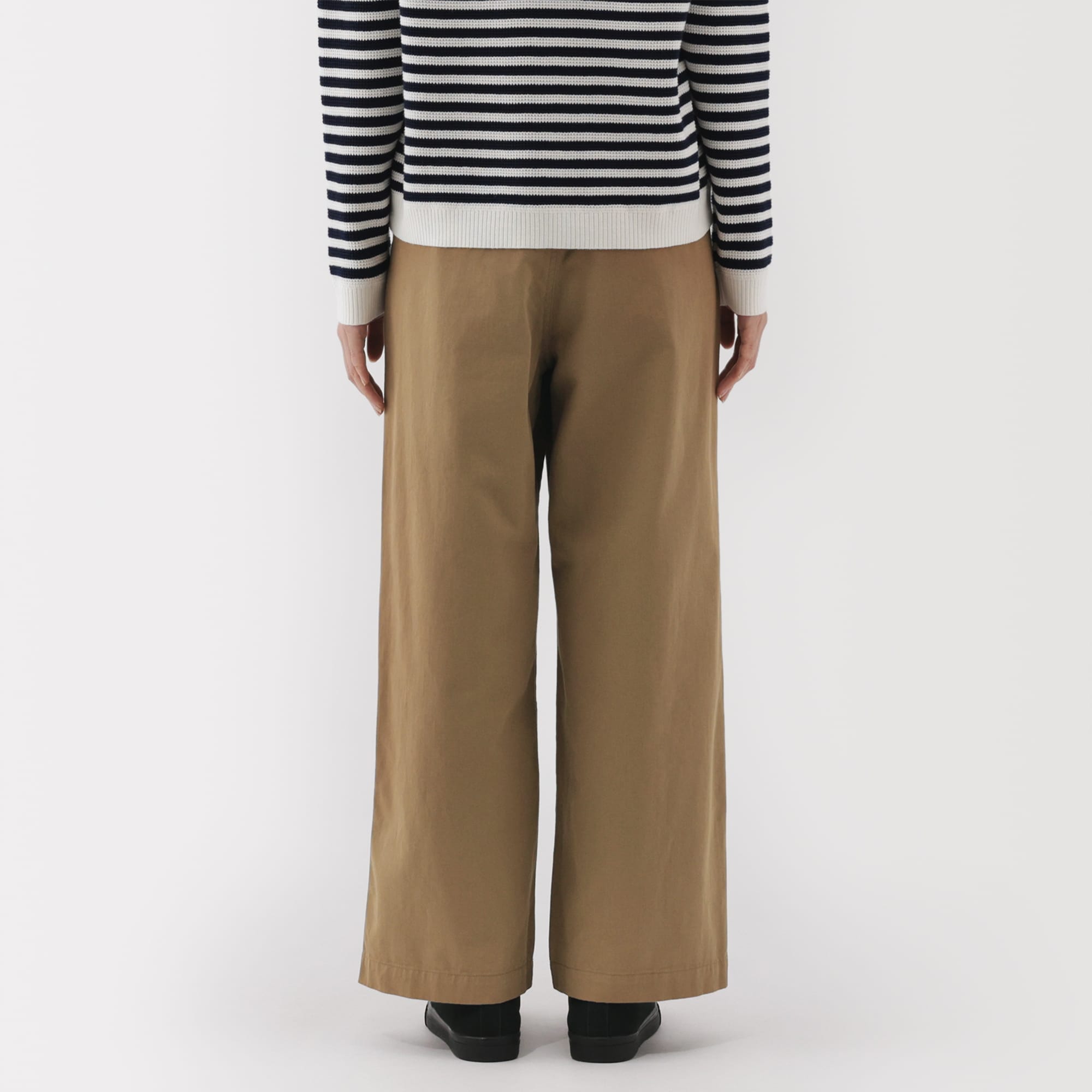 婦人　ムラ糸　チノタックワイドパンツ　股下短め（ＯＳ）