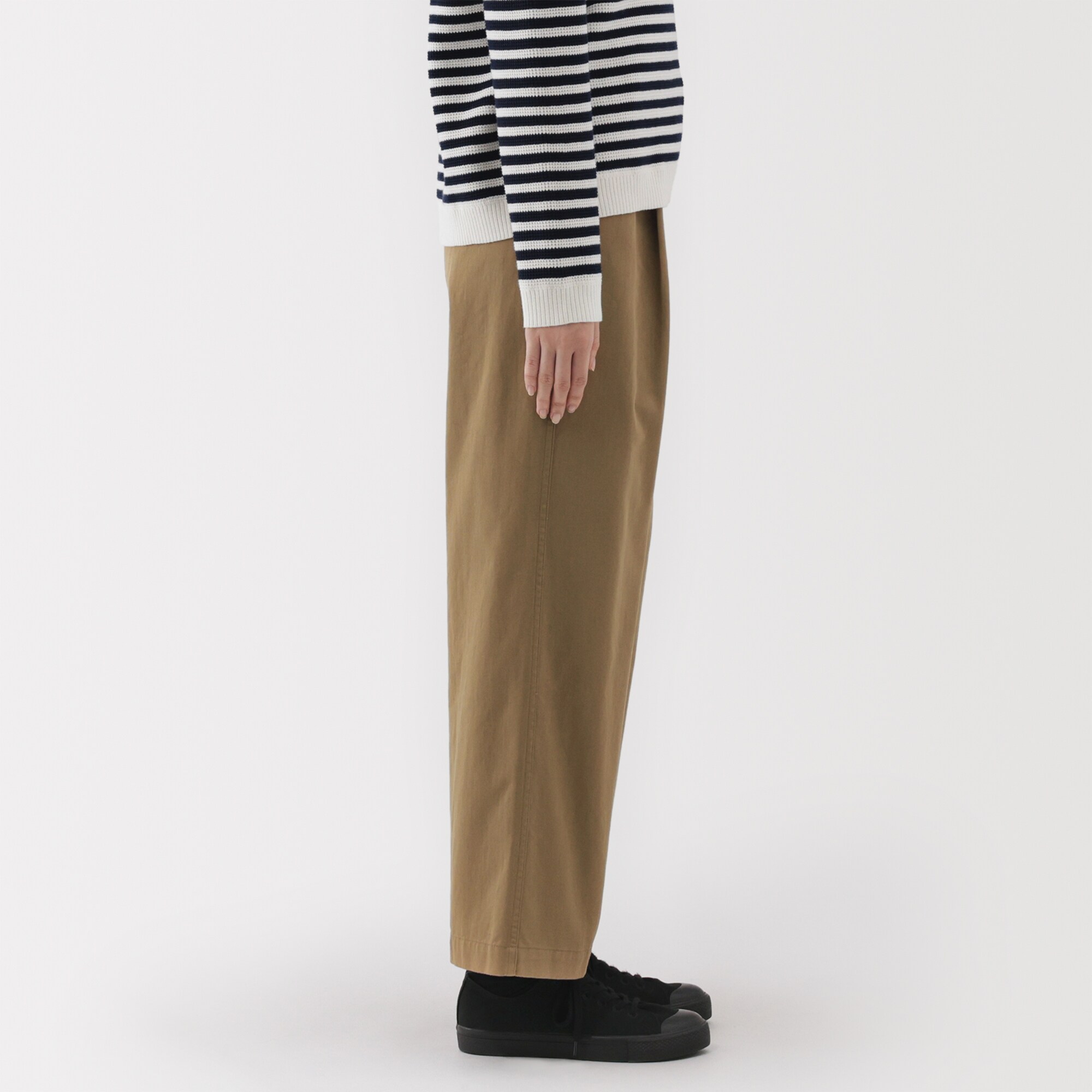 婦人　ムラ糸　チノタックワイドパンツ　股下短め（ＯＳ）