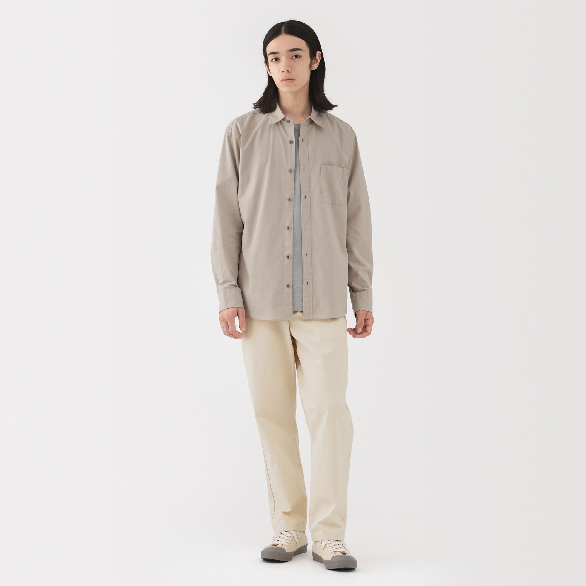 紳士　洗いざらしデニムイージーパンツ　生成