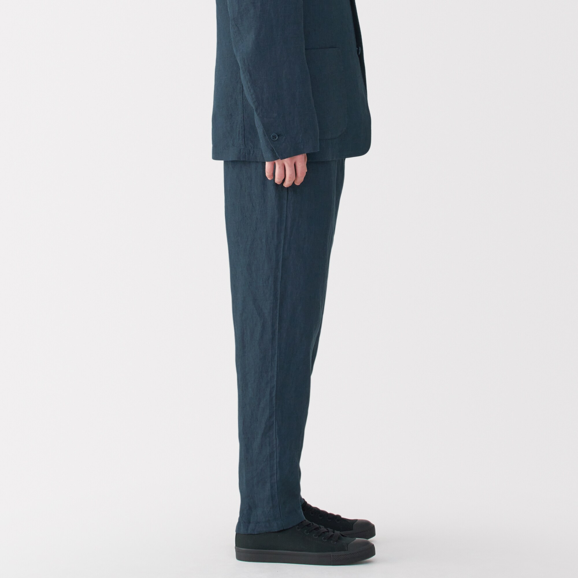 紳士 リネン洗いざらしテーパードパンツ | 無印良品