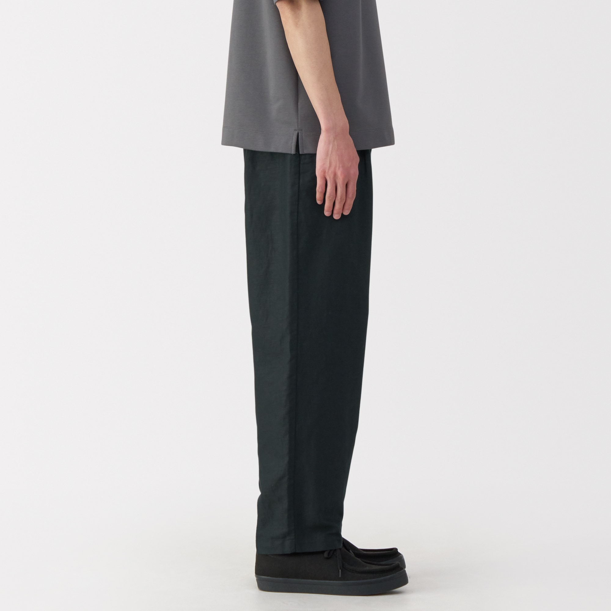 ヘンプ混シャツジャケット+ヘンプ混タックストレートパンツ セットアップ 紳士 ヘンプ混タックストレートパンツ | 無印良品