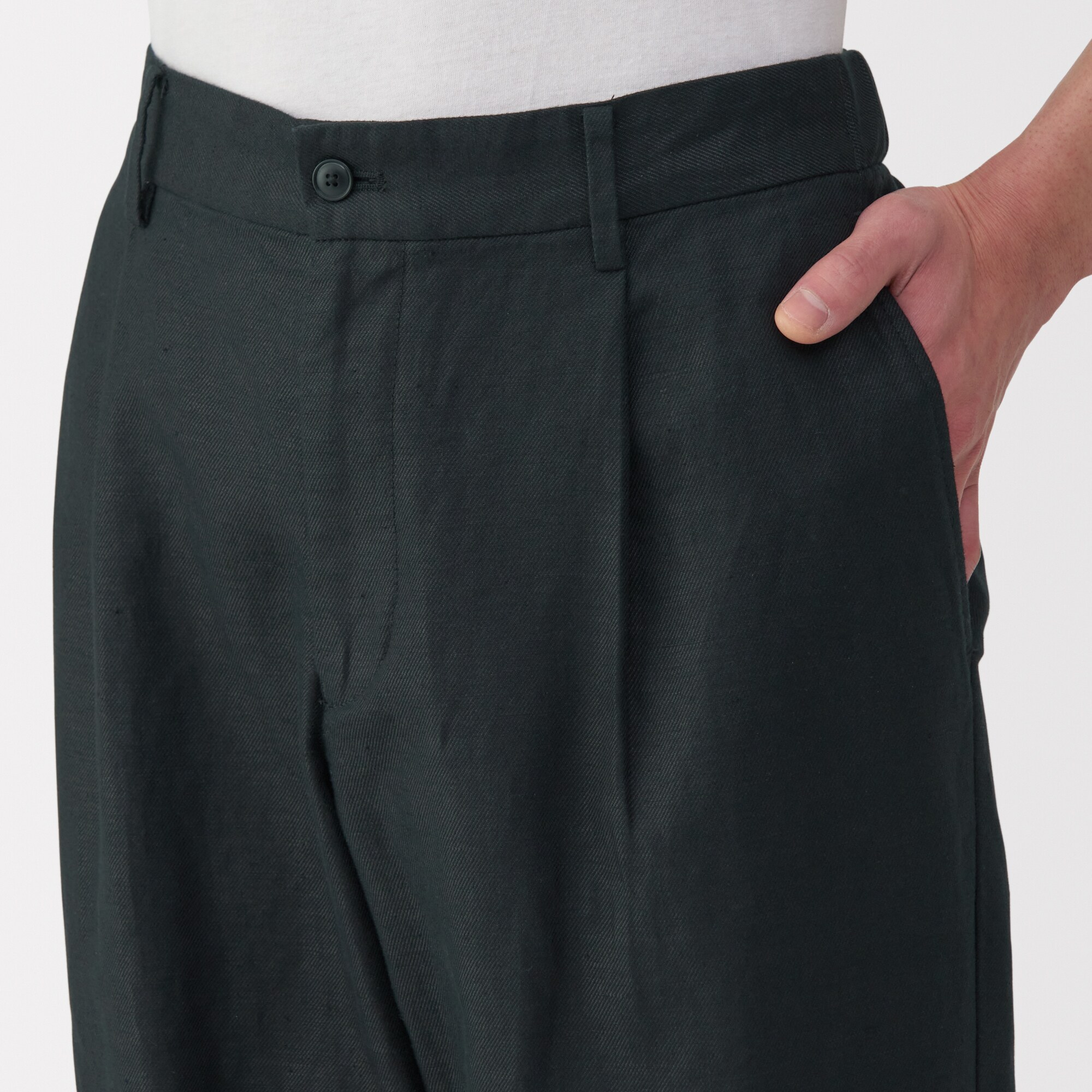 紳士 ヘンプ混ツイルタックストレートパンツ | 無印良品