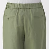 紳士　ヘンプ混ツイルタックストレートパンツ