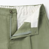 紳士　ヘンプ混ツイルタックストレートパンツ