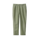 紳士　ヘンプ混ツイルタックストレートパンツ