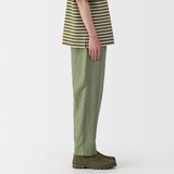 紳士　ヘンプ混ツイルタックストレートパンツ