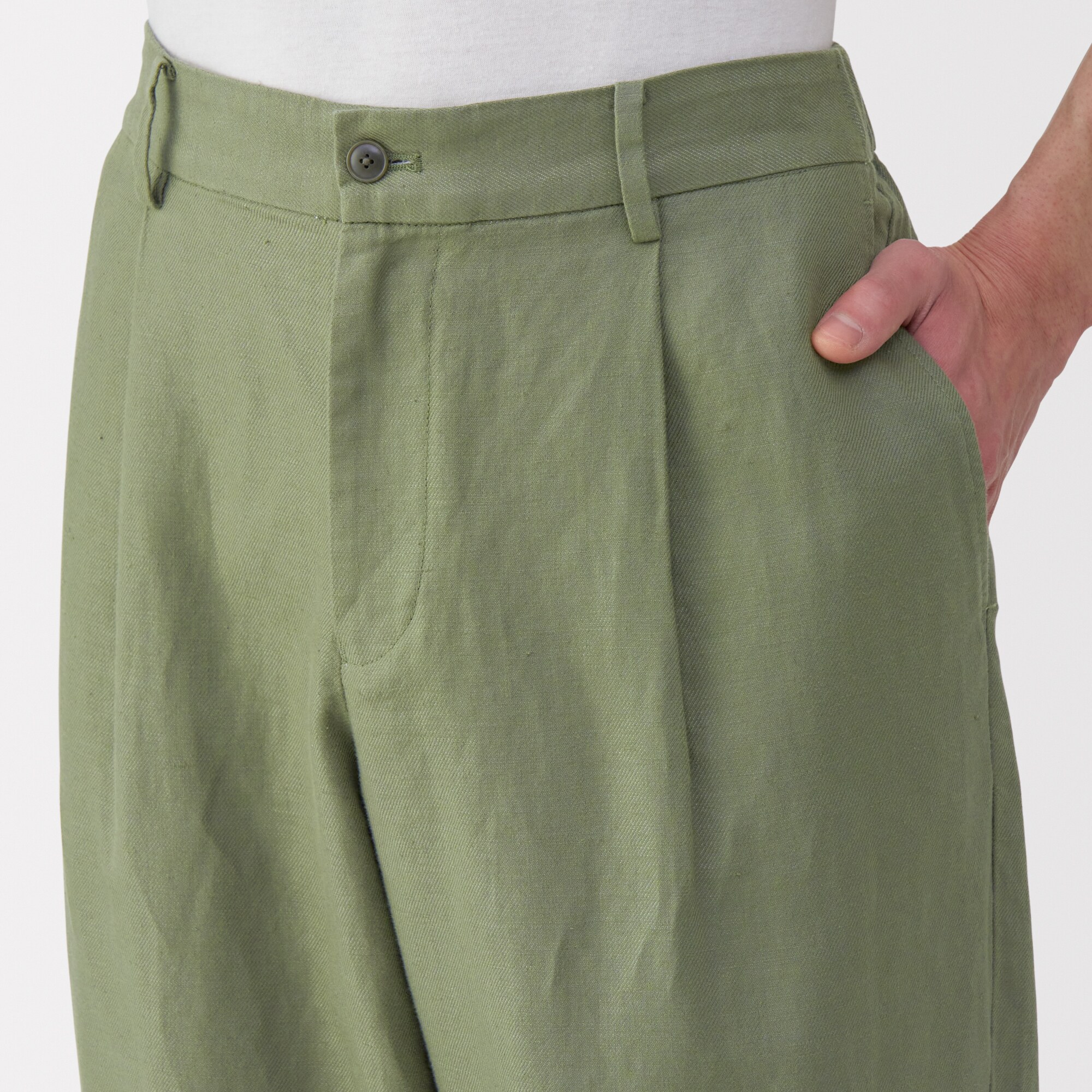 紳士 ヘンプ混ツイルタックストレートパンツ | 無印良品
