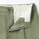 紳士　ヘンプ混ツイルタックストレートパンツ