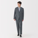 紳士　風を通すストレッチサッカーノータックパンツ