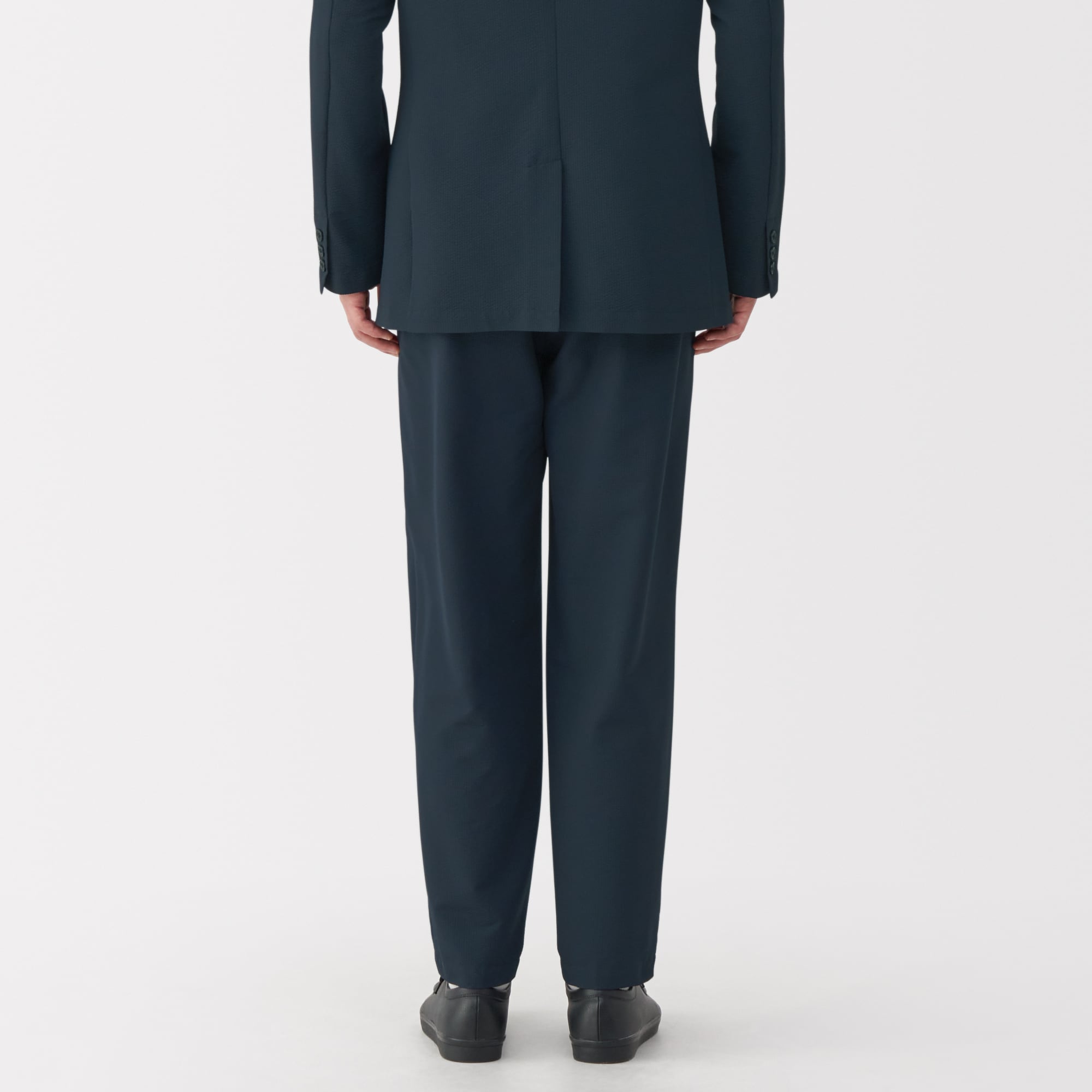 紳士　風を通すストレッチサッカーノータックパンツ