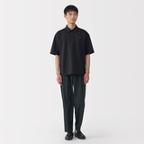 紳士　風を通すタックテーパードパンツ