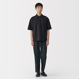 紳士　風を通すタックテーパードパンツ