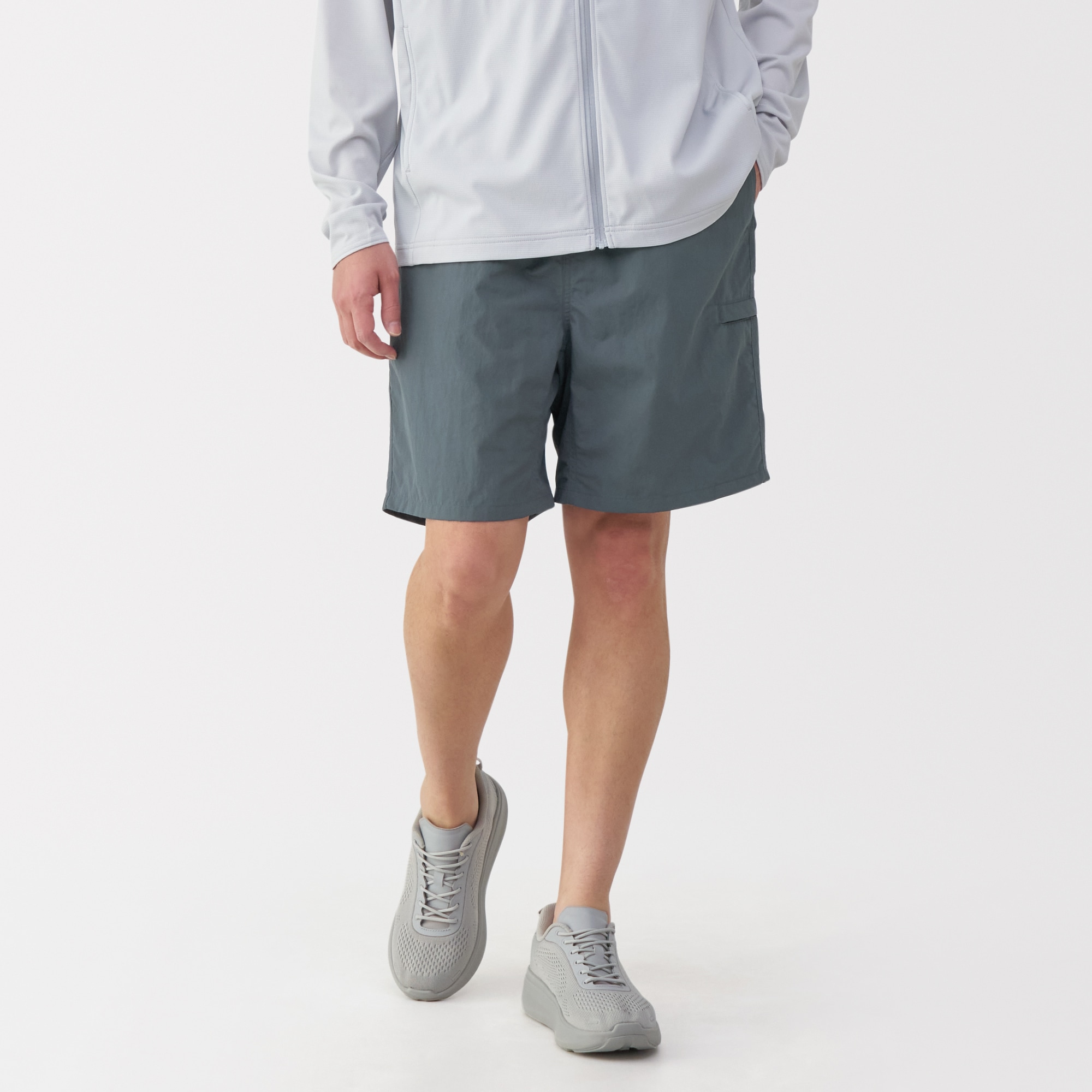 紳士　撥水ナイロンポケッタブルショートパンツ