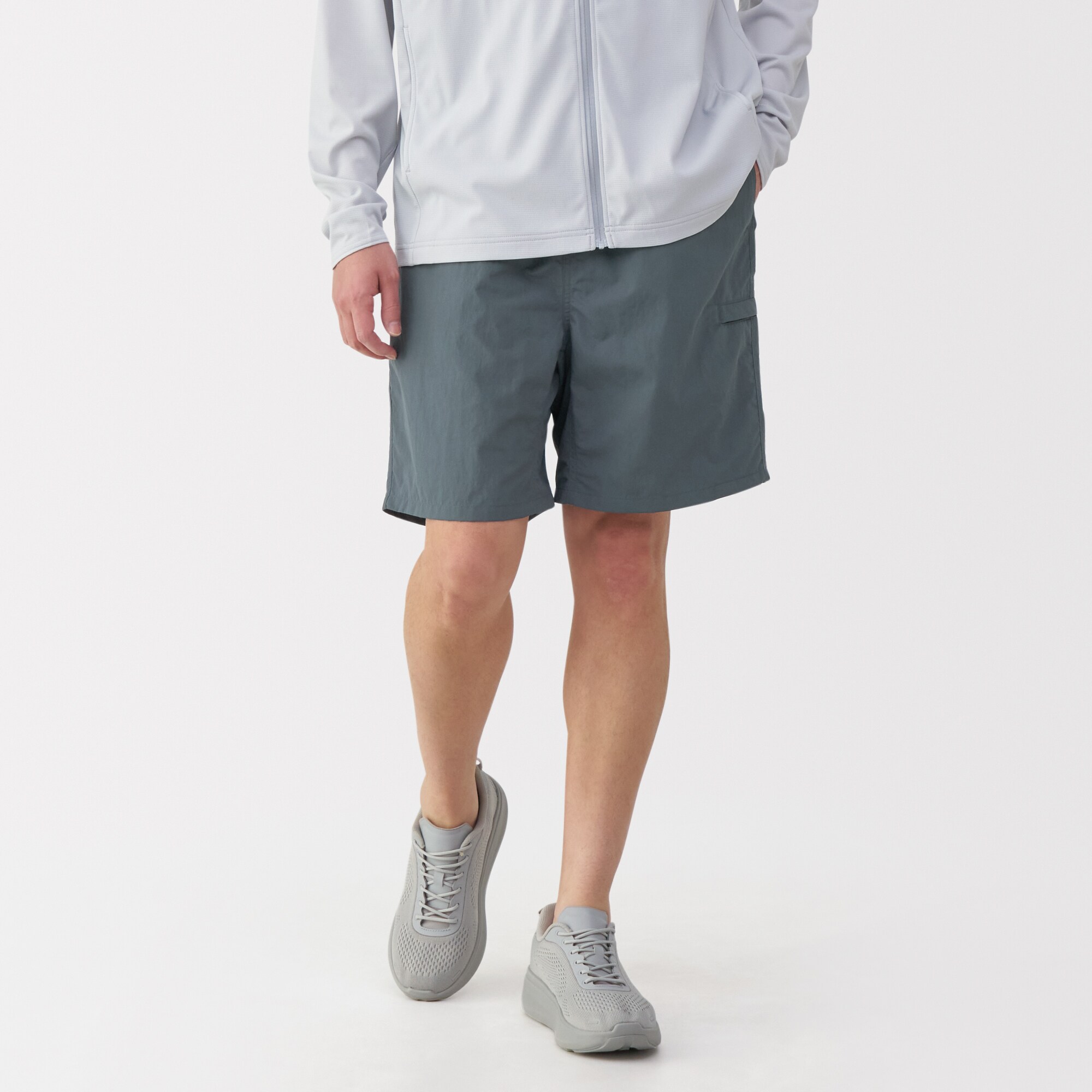 紳士　撥水ナイロンポケッタブルショートパンツ