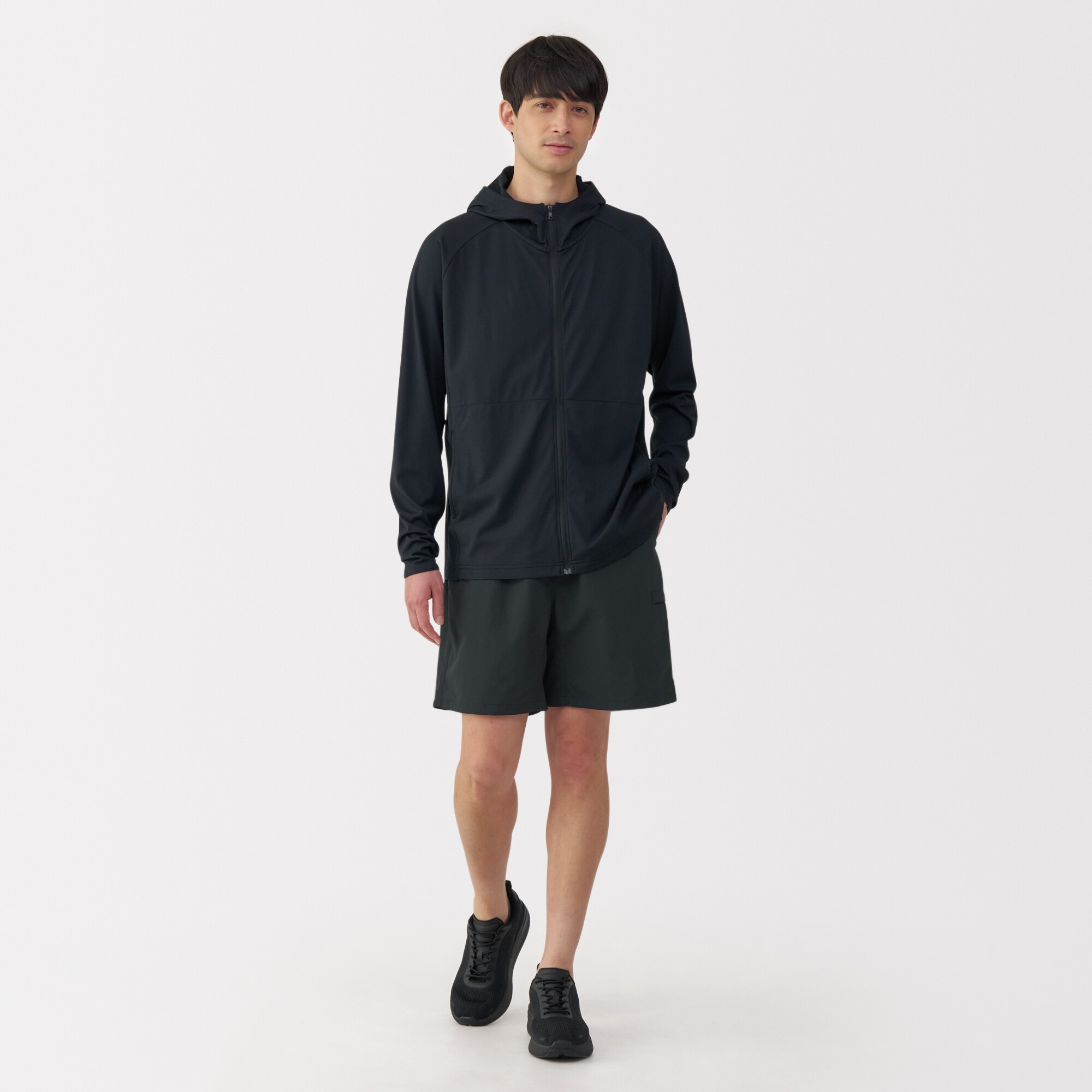 紳士　撥水ナイロンポケッタブルショートパンツ