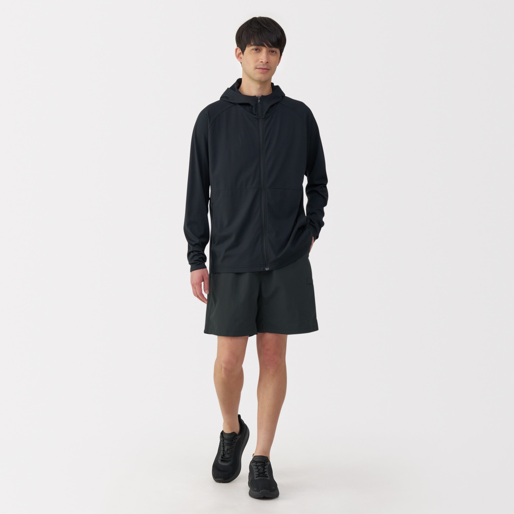 紳士　撥水ナイロンポケッタブルショートパンツ