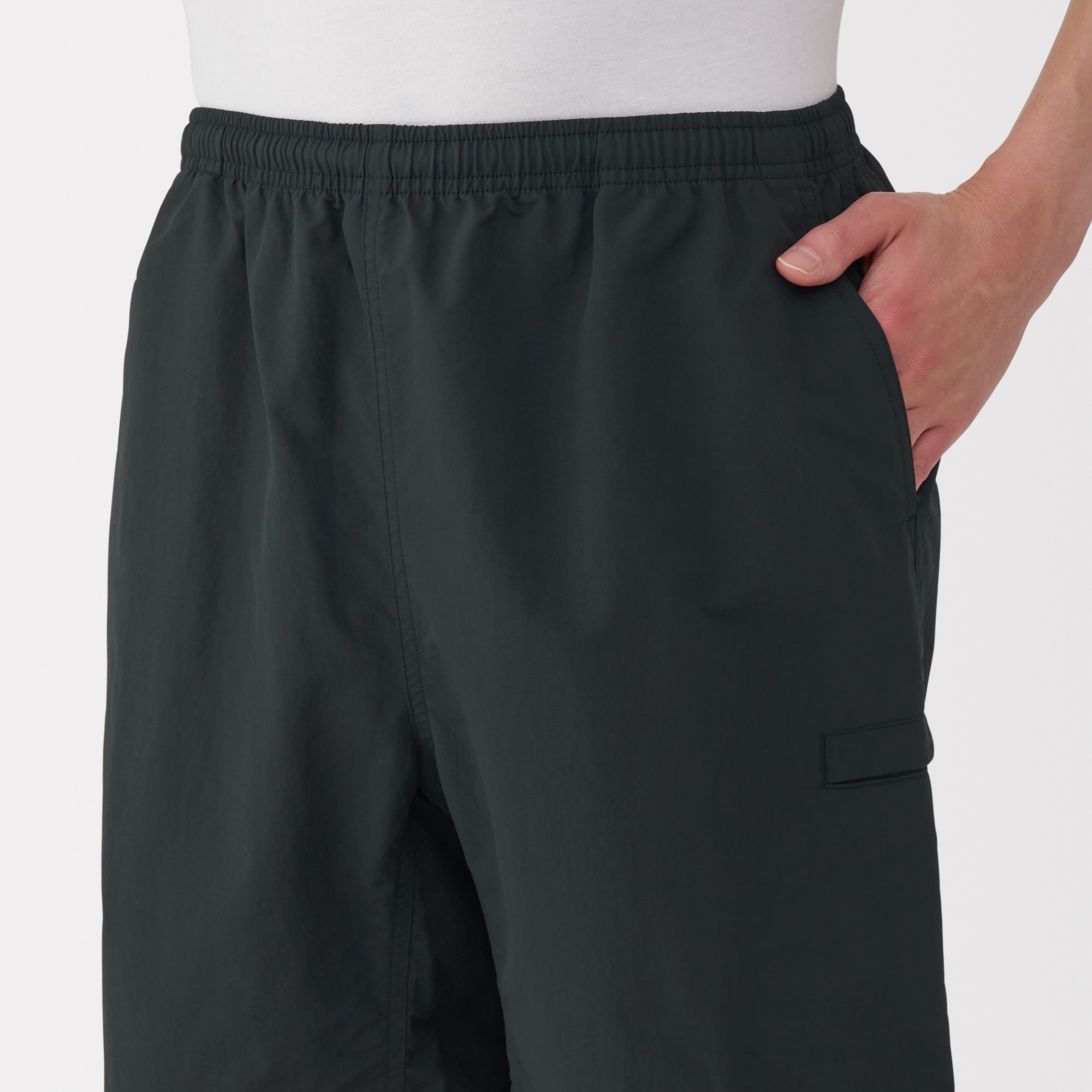 紳士　撥水ナイロンポケッタブルショートパンツ