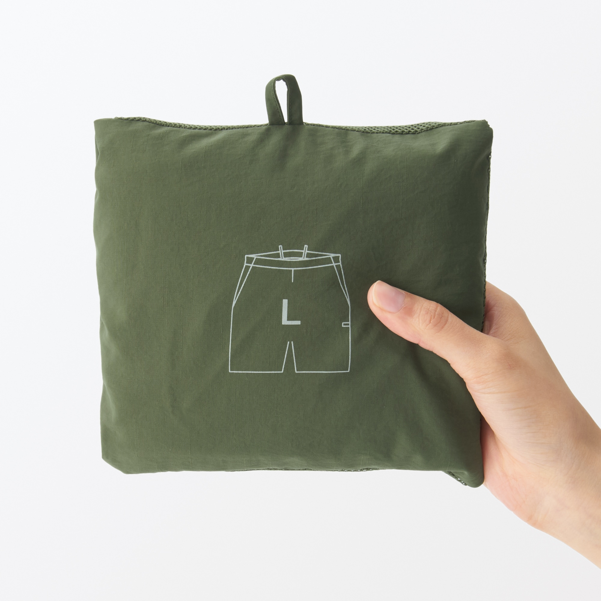 紳士　撥水ナイロンポケッタブルショートパンツ