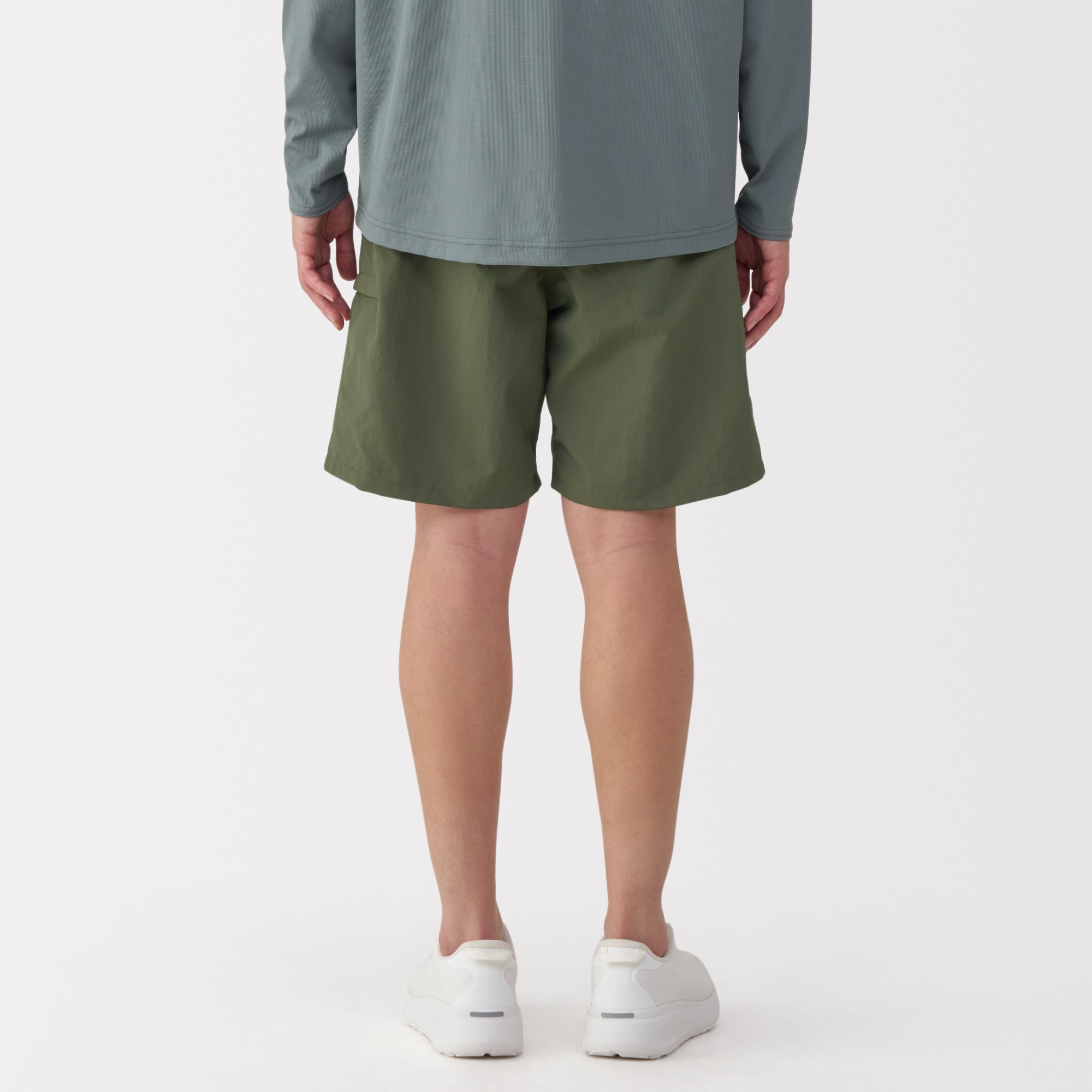 紳士　撥水ナイロンポケッタブルショートパンツ