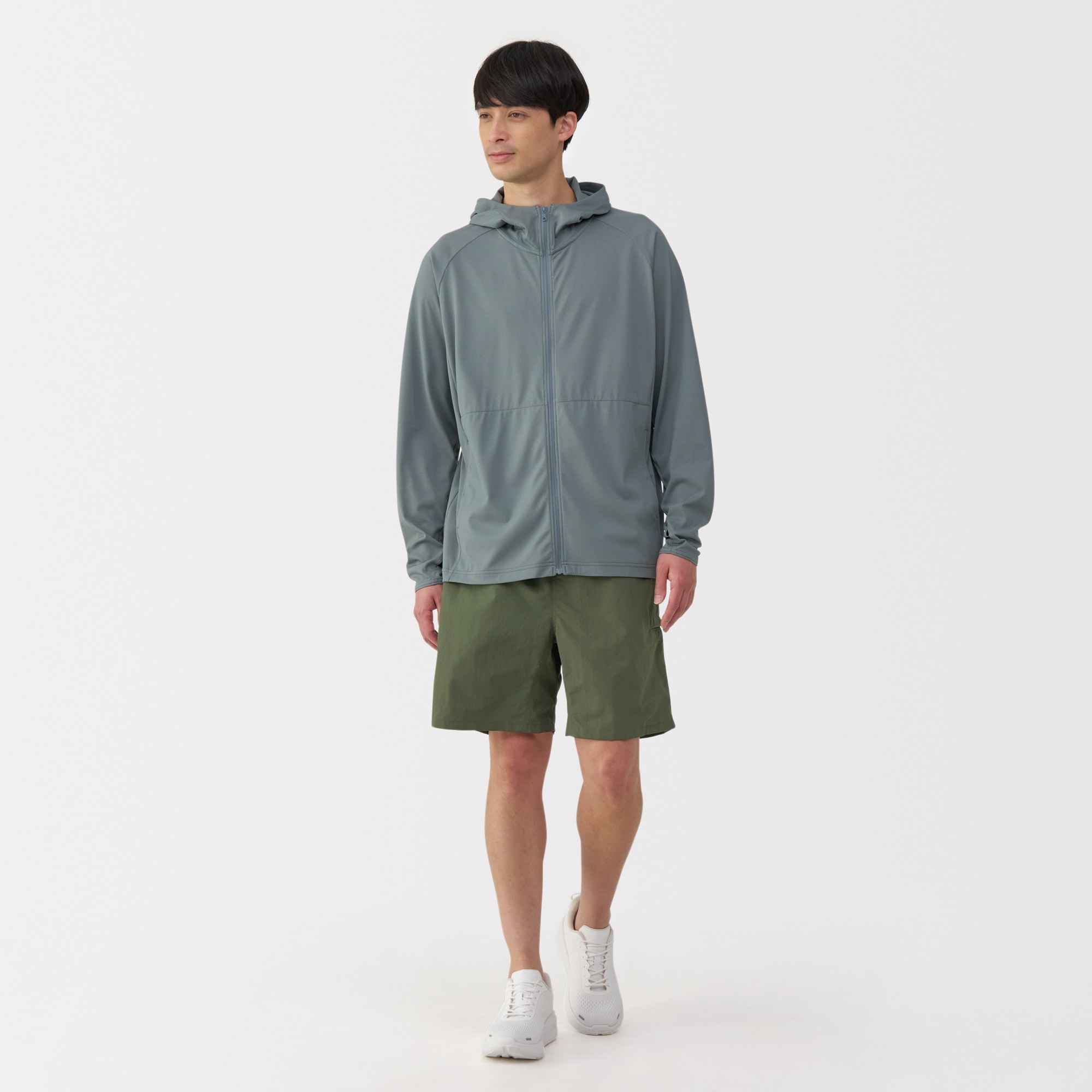 紳士　撥水ナイロンポケッタブルショートパンツ